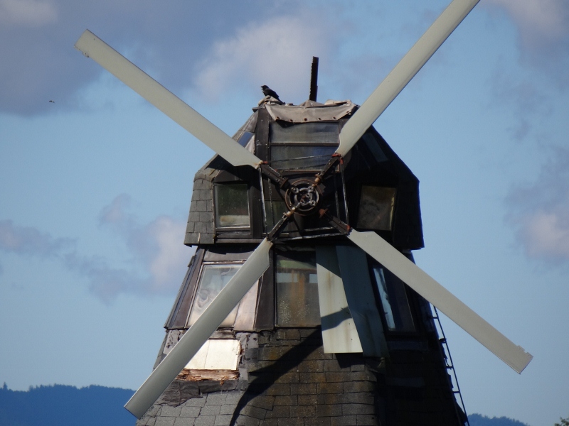 Es gibt sogar eine Windmühle am Mangfallradweg